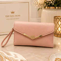 Womens Textured Leather Clutch Bag