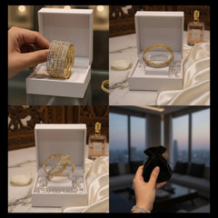 Luxury ZIRCON AD Bangles – 4 Piece Elegant Set