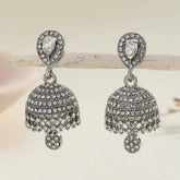Crystal Pave Teardrop Jhumka Earrings