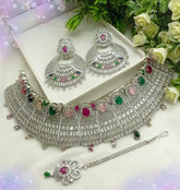 Silver Multi Necklace set