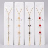 Stainless Steel Gold Plated Beaded Flower Slave Bracelet