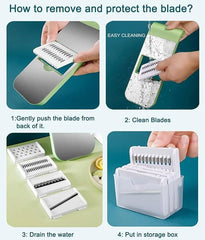 5 in 1 Stainless Steel Vegetable Cutter & Grater