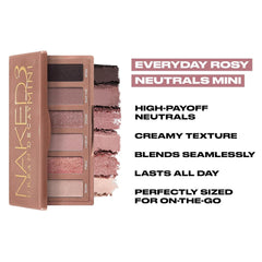 URBAN DECAY Naked 3 Mini Eyeshadow Palette Matte & Shimmer Finish 6 Colors
