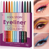 Cool Story Waterproof Colored Matte Lip Liner - 12 pcs Set