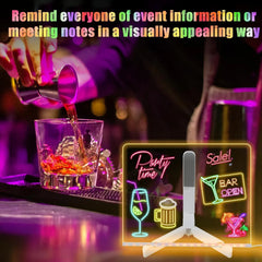 Acrylic LED Board With Colorful Night Light & 7 Neon Pens