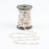 gold-colored White pearl beads Permanent Bracelet - 5m