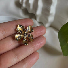Stainless Steel Floral Botanical Ring - Leopard Print - Each
