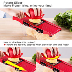 10 IN 1 Manual Vegetable Slicer Fruit Cutter Stainless Steel Mandoline Kitchen
