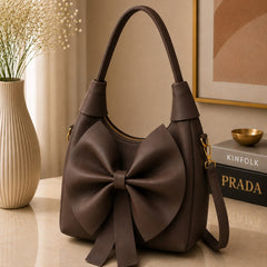 Bow Handbag | Vegan Leather Shoulder Bag for Women