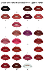 Glamorous Face Thick WaterProof LipStick Pencil (31 Colors)