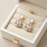 Stainless Steel Ethereal Pearl and Crystal Drop Earrings - Each Pair