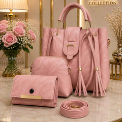 VIP Collection Brown 3-Piece Handbag Set