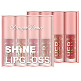Dragon Ranee Pink Lip Gloss Crystal Jelly Moisturizing Lip Oil Set (Pack of 4)