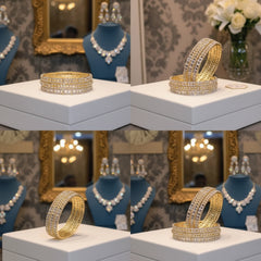 Luxury ZIRCON AD Bangles – 4 Piece Elegant Set