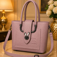 CHANEL Embossed Floral Leather Tote Handbag