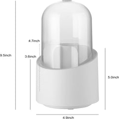 360° Rotating Makeup Brush Organizer with Dustproof Lid