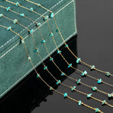 Turquoise Blue Natural Raw Healing Stone Chain Permanent Bracelet