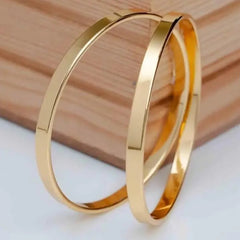 Gold Plated Plain Flat Plain Bangle