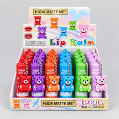 Huda Matte Me Teddy Bear Keychain Lip Balm