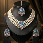 Floral Trending Choker Necklace Set – Luxury Oxidized Design