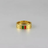 Gold Designer Stripe Band Ring - Each