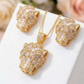 Stainless Steel Opulent Panther Jewelry Set