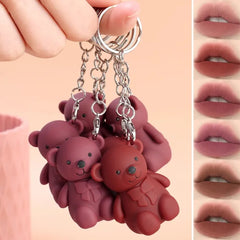 Julystar Bear Keychain Style Trendy Lip Gloss