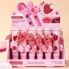 Hudamoji Sweet Strawberry Keychain Lip Gloss