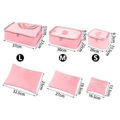 Portable Luggage Organizer Cubes & Toiletry Pouch - 6 Pcs