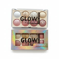 Seven Color Glam Glow Pure Shiny Blusher + Highlighter - 8 Colors