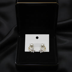Pearl & crystal floral earrings