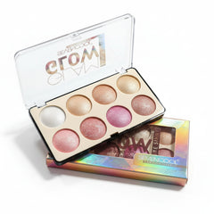 Seven Color Glam Glow Pure Shiny Blusher + Highlighter - 8 Colors