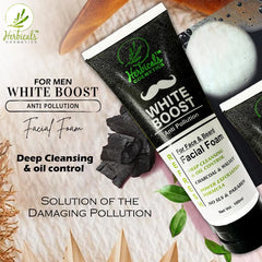 Herbicals White Boost Anti Pollution Faical Foam For Men - 100ml