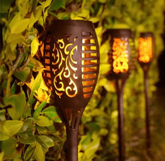 Outdoor Garden Solar Flickering Flame Light, Garden Yard Lamp, LED Garden Torch Lights