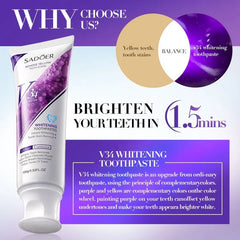 SADOER V34 Instant Brightening & Color-Correcting Whitening Toothpaste – 100g