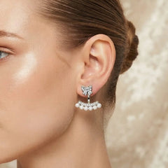 Butterfly & Pearl Ear Jacket Earrings Set - Each
