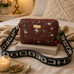 Coach Floral Crossbody Bag with Cherry Charm