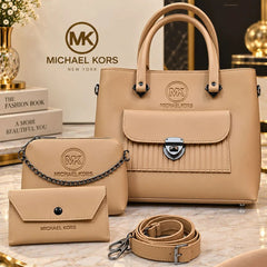Michael Kors Handbag Set with Crossbody Pouch and Wallet - 3 Piece