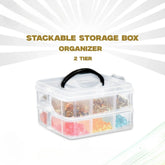 Portable Necklace And Ring Storage Box - 2 Tier