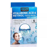 AZURE Hyaluronic Acid & Retinol Anti Aging Facial Mask-Rejuvenating -5 Pack