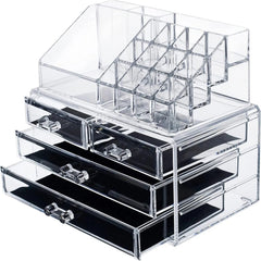 Acrylic Makeup Organizer Drawers Stand, Brush and Jewellery Storage
