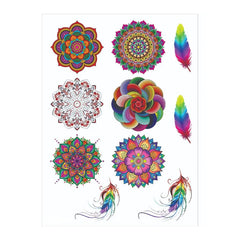 Multi Color Mehndi Stickers, Temporary Henna Tattoos