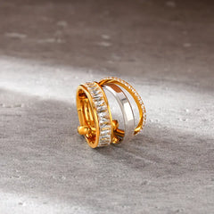 Stainless Steel Montgomery Stacked Ring