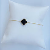 Stainless Steel Clover Motif Jewelry Set - Bracelet & Ring
