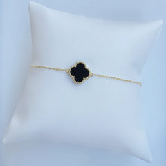 Stainless Steel Clover Motif Jewelry Set - Bracelet & Ring