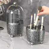 Luxury Silver Makeup Brush Storage Box With Cover
