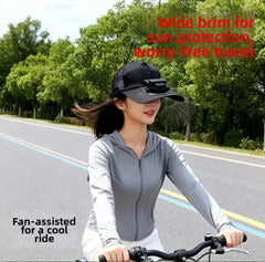 Solar Powered Cooling Fan Cap