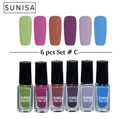 New Sunisa 6pcs Set Matte Nail Polish / Peel Off