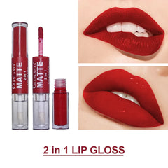 Chanlanya Pack of 2 .Matte 2 in1 Lip Gloss
