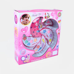 pink moon-shaped kids cosmetics set